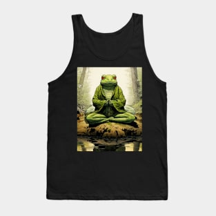 Japanese Toad: Toads and Frogs in Japanese Folklore on a Dark Background Tank Top